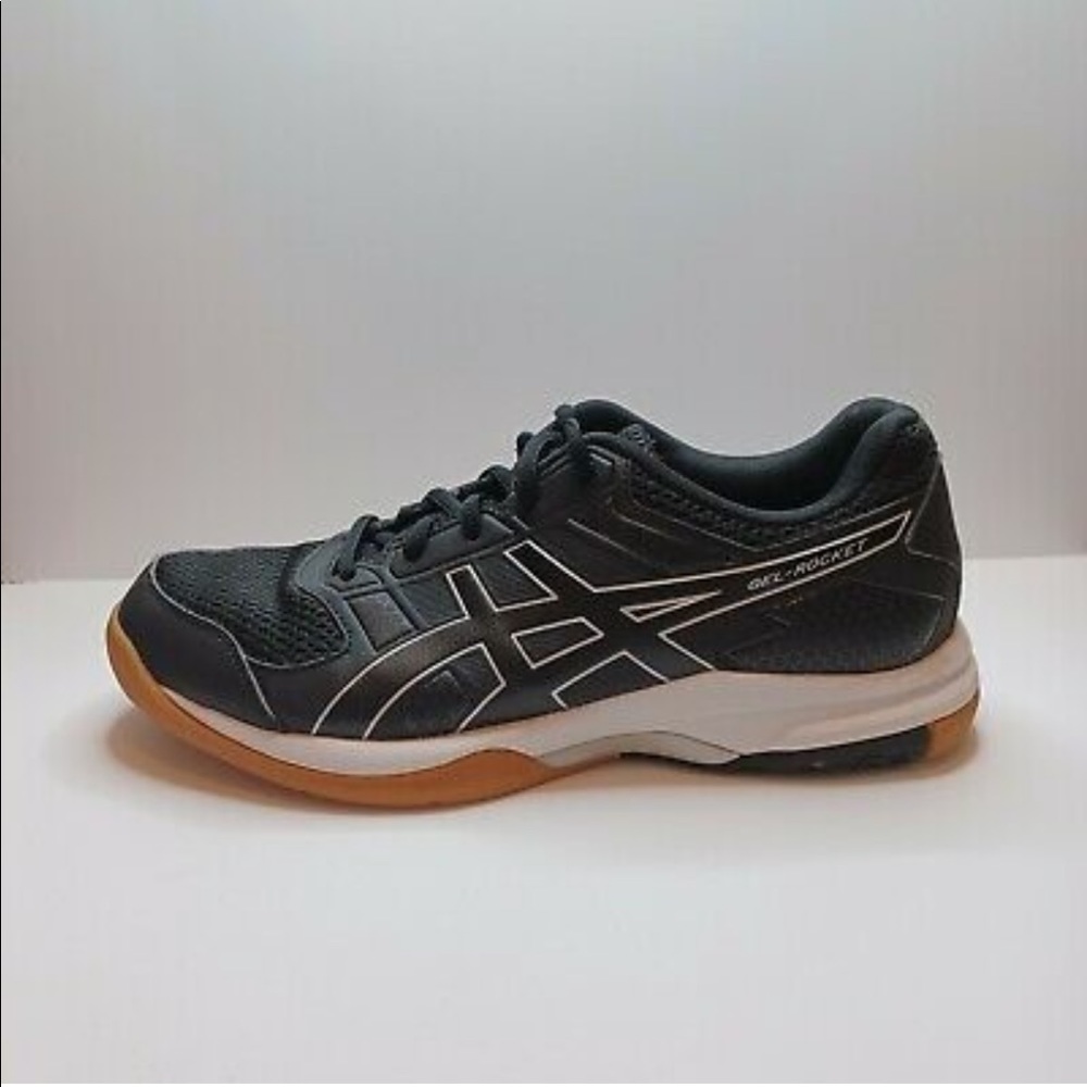 ASICS Gel Rocket Shoes Womens 7 Black and White Sneakers B756Y